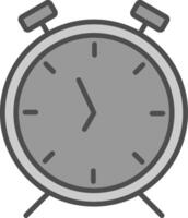 alarma reloj línea lleno escala de grises icono diseño vector