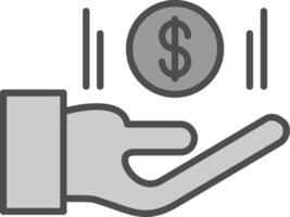 Payday Loan Line Filled Greyscale Icon Design vector