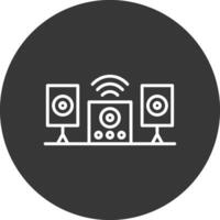 Audio System Line Inverted Icon Design vector