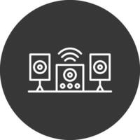 audio sistema línea invertido icono diseño vector