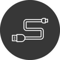 Usb Cable Line Inverted Icon Design vector