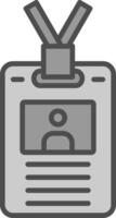 Employee badge Line Filled Greyscale Icon Design vector