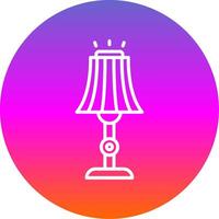 Floor Lamp Line Gradient Circle Icon vector