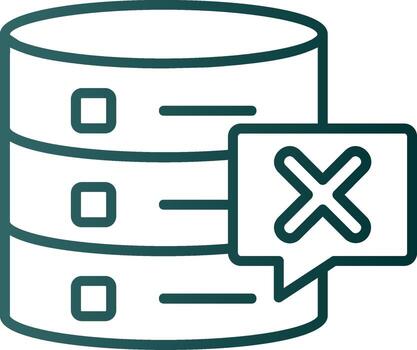 Delete Database Line Gradient Icon vector