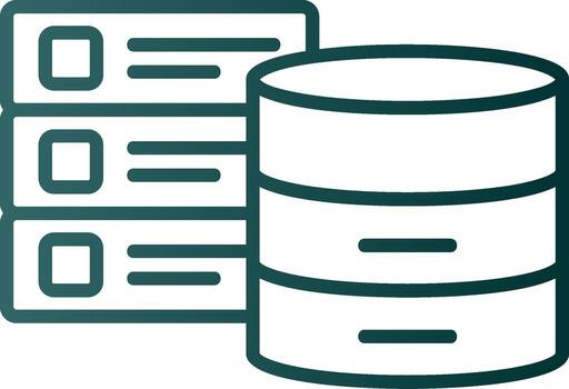 Databases Line Gradient Icon vector