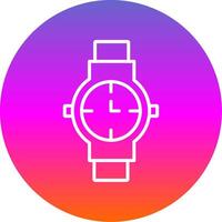 reloj línea degradado circulo icono vector