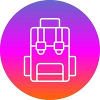 Hiking Back Pack Line Gradient Circle Icon vector