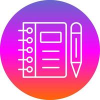 Notebook Line Gradient Circle Icon vector