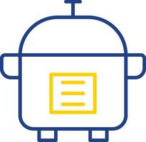 Slow Cooker Line Two Colour Icon Design vector