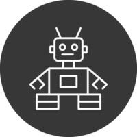 robot línea invertido icono diseño vector