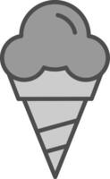 Cone Ice Cream Line Filled Greyscale Icon Design vector