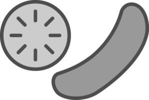 Cucumber Line Filled Greyscale Icon Design vector