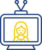 Television Line Two Colour Icon Design vector