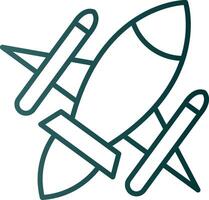 Rocket Ship Line Gradient Icon vector