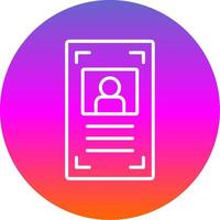 Baseball Card Line Gradient Circle Icon vector