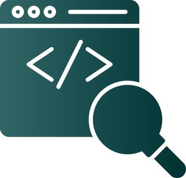 Code Review Glyph Gradient Icon vector