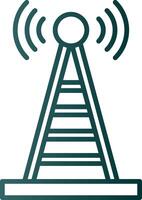 radio torre línea degradado icono vector