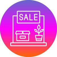 Garage Sale Line Gradient Circle Icon vector