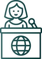Teleprompter Line Gradient Icon vector