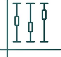 Box Plot Line Gradient Icon vector