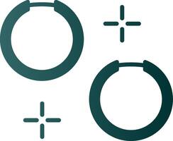 Hoop Earrings Glyph Gradient Icon vector