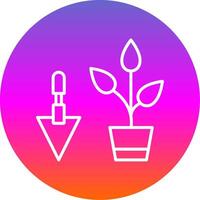 Gardening Line Gradient Circle Icon vector