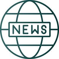 World News Line Gradient Icon vector