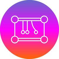 Newtons Cradle Line Gradient Circle Icon vector