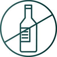 sin icono de gradiente de línea de alcohol vector