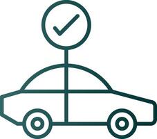 Car Check Line Gradient Icon vector