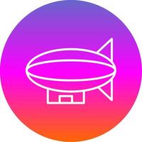 dirigible línea degradado circulo icono vector