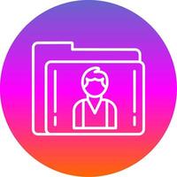 Personal Folder Line Gradient Circle Icon vector