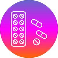 Pills Line Gradient Circle Icon vector