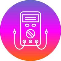 Multimeter Line Gradient Circle Icon vector