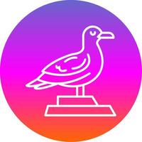 Seagull Line Gradient Circle Icon vector