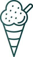 icono de gradiente de línea de helado vector