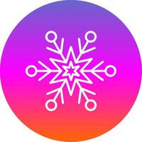 copo de nieve línea degradado circulo icono vector