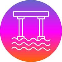 Bridge Line Gradient Circle Icon vector