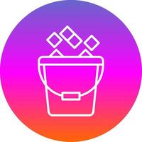 Ice Bucket Line Gradient Circle Icon vector