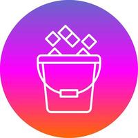 Ice Bucket Line Gradient Circle Icon vector