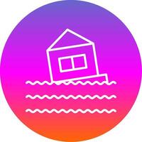 House Line Gradient Circle Icon vector