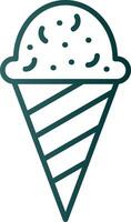 icono de gradiente de línea de helado vector