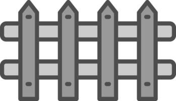 Fence Line Filled Greyscale Icon Design vector