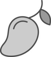 Mango Line Filled Greyscale Icon Design vector