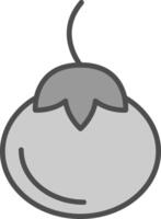 Persimmon Line Filled Greyscale Icon Design vector