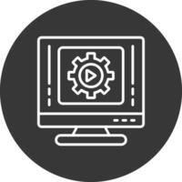 Desktop Computer Line Inverted Icon Design vector