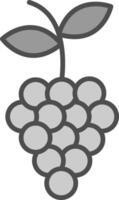 Grapes Line Filled Greyscale Icon Design vector