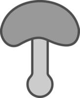 Mushroom Line Filled Greyscale Icon Design vector