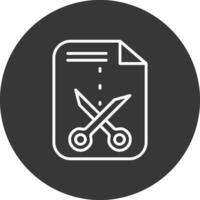 Cutting Line Inverted Icon Design vector