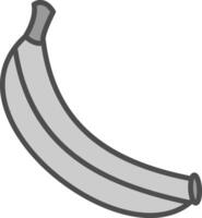 Banana Line Filled Greyscale Icon Design vector